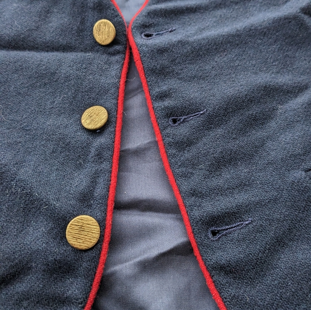 VINTAGE Saks Fifth Avenue Navy and Red Boys Blazer - Picture 6 of 11
